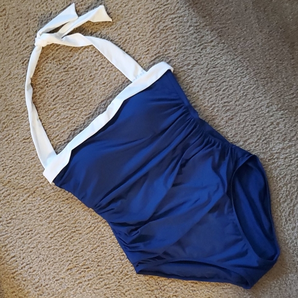 Ralph Lauren Shirred Bandeau One Piece Bathing Sui - Picture 6 of 10